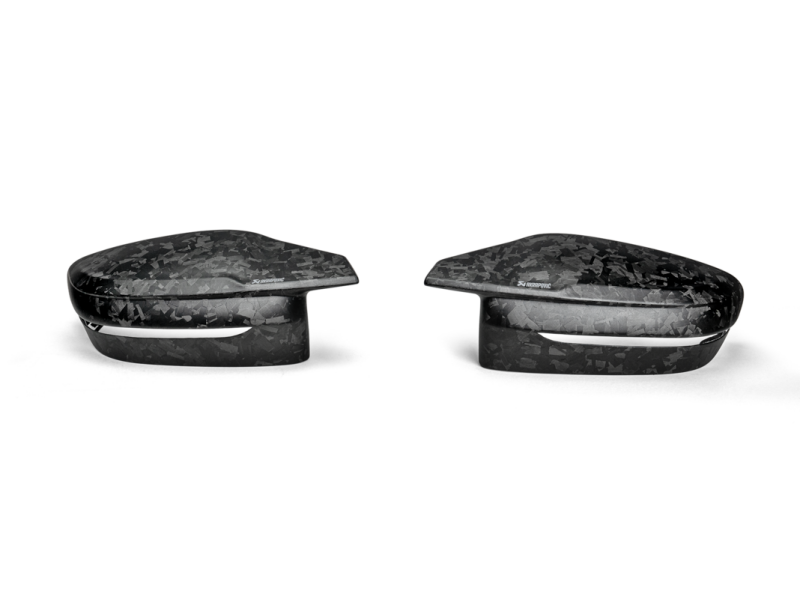 Akrapovic Chopped Carbon Fiber Mirror Cap Set for BMW M2 Coupe (G87), M3, and M4 – Matte Finish
