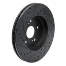 R1 1999-2014 Acura TL Front Right Drilled & Slotted Black Brake Rotor