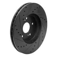 R1 1999-2014 Acura TL Front Right Drilled & Slotted Black Brake Rotor