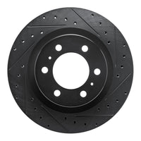 R1 2022-2025 Lexus LX600 Front Right Drilled & Slotted Black Brake Rotor