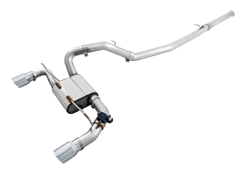 AWE Tuning Ford Focus RS SwitchPath Cat-Back Exhaust - Chrome Silver Tips