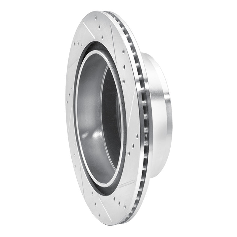 R1 Concepts Cadillac Escalade EXT Rear Left Drilled & Slotted Silver Brake Rotor (Part Number: RNC631-48053L)