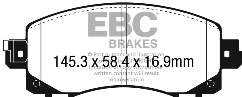 EBC Ultimax OEM Replacement Front Brake Pads for Subaru Impreza and Crosstrek – Part Number EBCUD2045