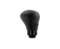 MOMO Anatomico Shift Knob - Black Leather with Black Stitching for Enhanced Driving Comfort