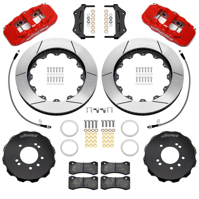 Wilwood Aerolite 6R Front Big Brake Kit for Nissan 240SX, Skyline, and 300ZX with 14-Inch SLT Rotors - Red