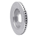 R1 Concepts Front Left Drilled & Slotted Silver Brake Rotor for Ford Expedition 2007-2021