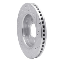 R1 Concepts Front Left Drilled & Slotted Silver Brake Rotor for Ford Expedition 2007-2021