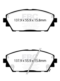 EBC 2019+ Mazda 3 (BP) 2.5L Redstuff Front Brake Pads