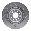 R1 2017-2025 Alfa Romeo Stelvio Rear Left Drilled & Slotted Silver Brake Rotor