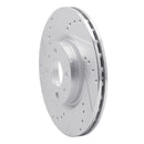 R1 2012-2019 Fiat 500 (USA/Canada) Front Left Drilled & Slotted Silver Brake Rotor