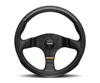 MOMO Team 300mm Steering Wheel with Black Leather and Spokes - Model MOMTEA30BK0B