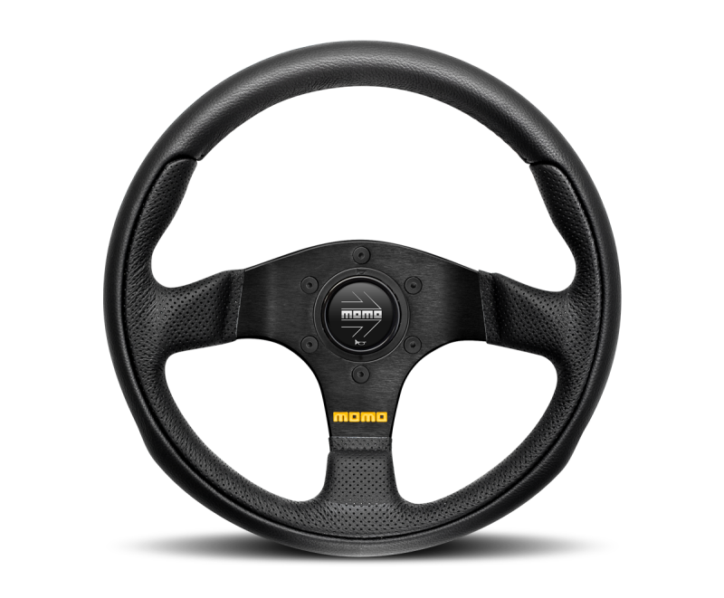 MOMO Team 300mm Steering Wheel with Black Leather and Spokes - Model MOMTEA30BK0B