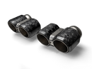 Akrapovic BMW M2 Coupe (G87) Tail Pipe Set - Chopped Carbon with Titanium Octagonal and Classic Cylindrical Designs