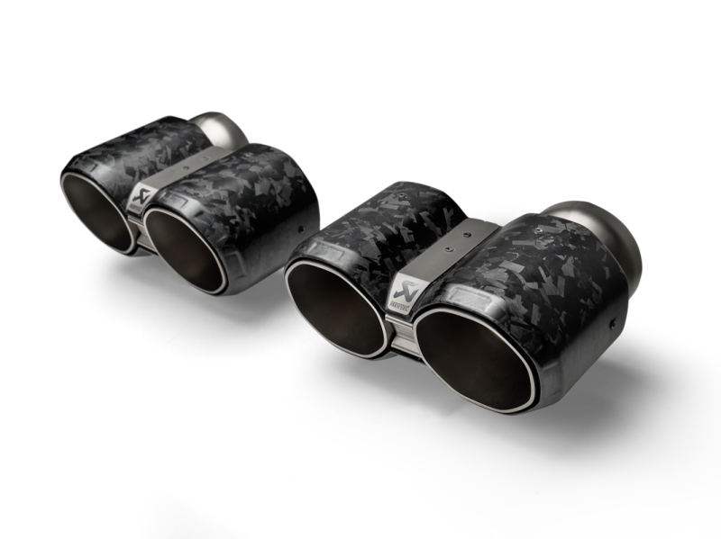 Akrapovic BMW M2 Coupe (G87) Tail Pipe Set - Chopped Carbon with Titanium Octagonal and Classic Cylindrical Designs