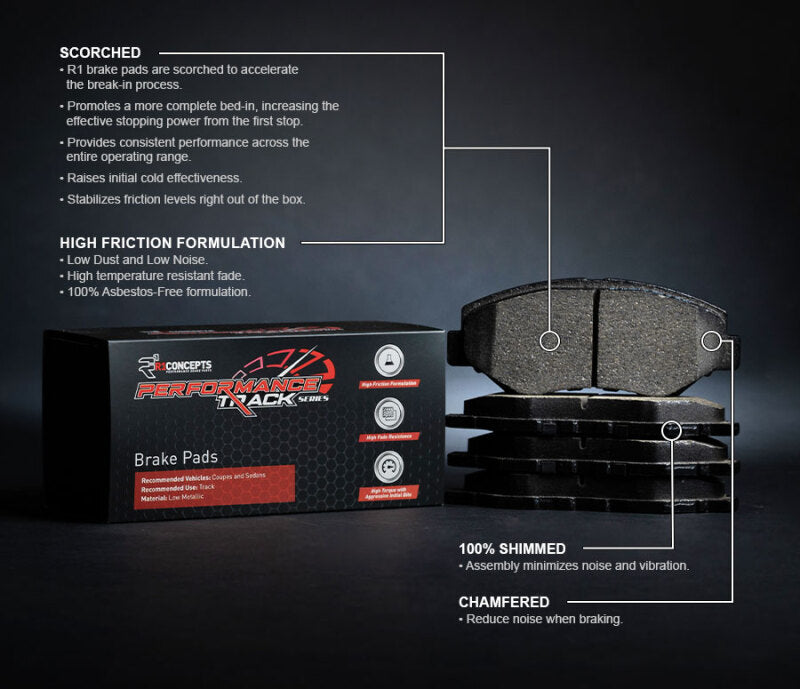 R1 Concepts Honda Civic Front Track/Street Brake Pads (Part Number: RNC2000-0914-00)