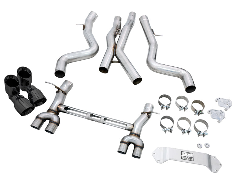 AWE Tuning BMW F8X M3/M4 Track Edition Cat-Back Exhaust - Diamond Black Tips