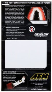 AEM Dryflow Air Filter for 2012-2015 Audi A4 1.8L TFSI and A5 Quattro Models