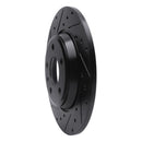 R1 2008-2025 Audi A4 (Mexico) Rear Left Drilled & Slotted Black Brake Rotor