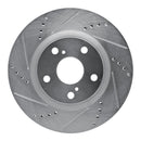 R1 Concepts Genesis G70 Front Left Drilled & Slotted Silver Brake Rotor (Part RNC631-21053L)