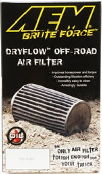 AEM Induction 3.5-Inch x 9-Inch Dryflow Conical Universal Air Filter - Reusable Synthetic Filter with Clamp-On Design