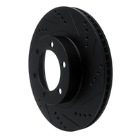 R1 Concepts Lexus GX470 Front Right Drilled & Slotted Brake Rotor - Black Finish