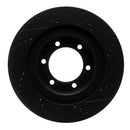 R1 Concepts Lexus GX470 Front Left Drilled & Slotted Brake Rotor - Black