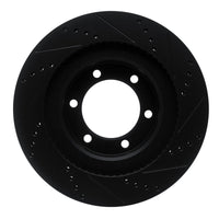 R1 Concepts Lexus GX470 Front Left Drilled & Slotted Brake Rotor - Black