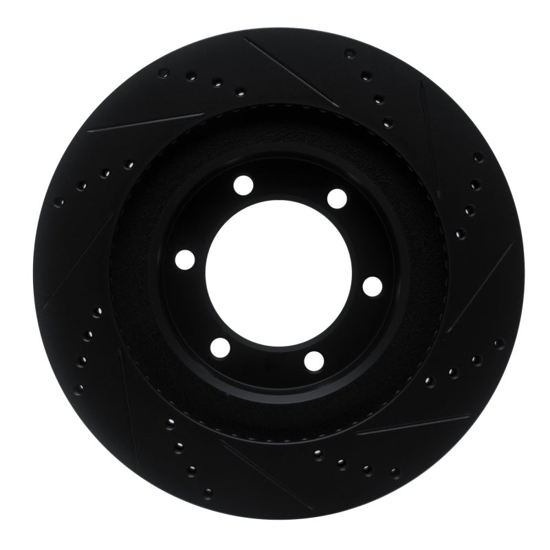 R1 Concepts Lexus GX470 Front Left Drilled & Slotted Brake Rotor - Black