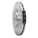 R1 2017-2025 Alfa Romeo Giulia Front Right Drilled & Slotted Silver Brake Rotor