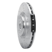 R1 2017-2025 Alfa Romeo Giulia Front Right Drilled & Slotted Silver Brake Rotor