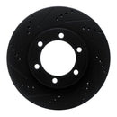 R1 Concepts Lexus GX470 Front Left Drilled & Slotted Brake Rotor - Black