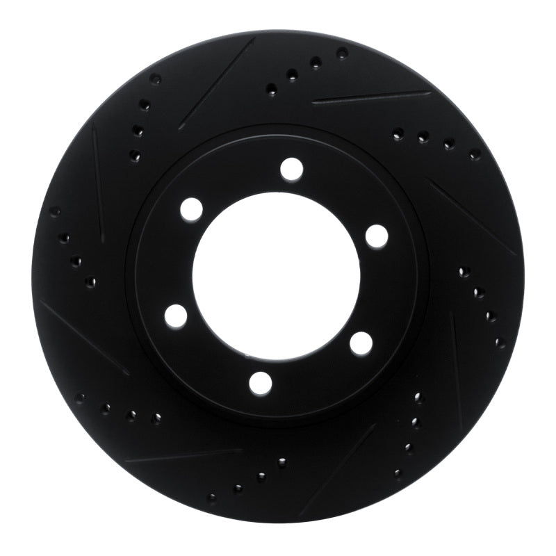 R1 Concepts Lexus GX470 Front Left Drilled & Slotted Brake Rotor - Black