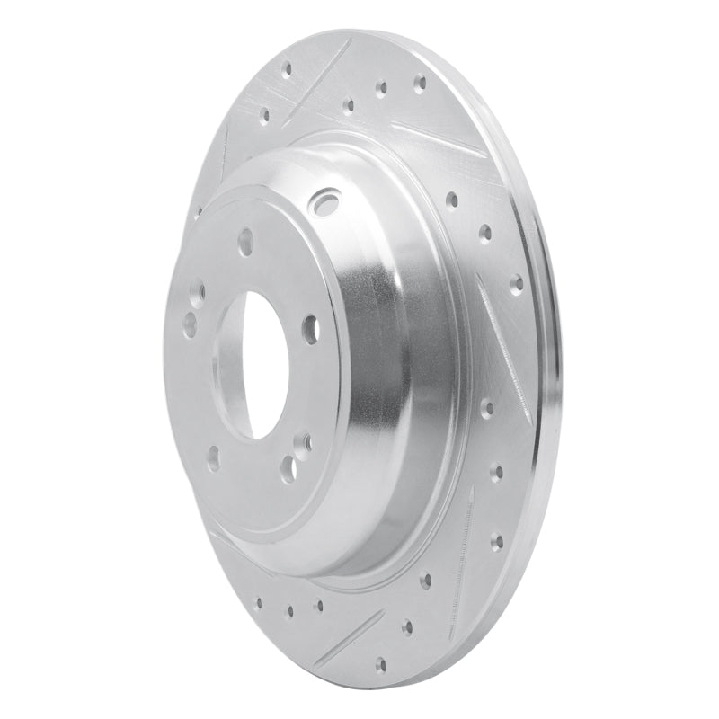 R1 Concepts Genesis G70 Rear Left Drilled & Slotted Silver Brake Rotor (Part Number: RNC631-21041L)