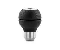 MOMO Race Shift Knob - Black Air Leather with Aluminum Insert