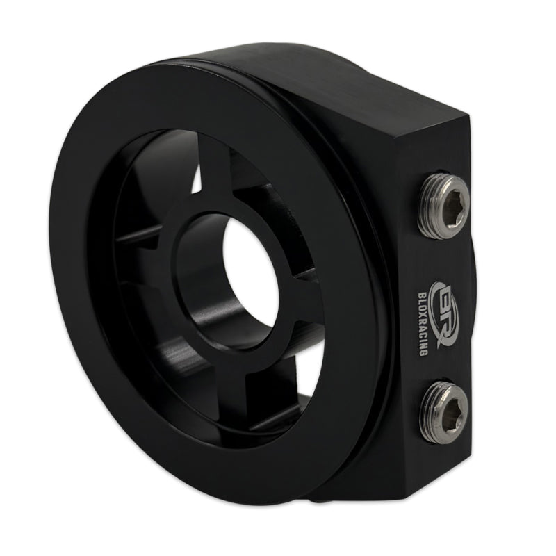 BLOX Racing Oil Filter Block Adapter Black for Oil Pressure and Temperature Monitoring