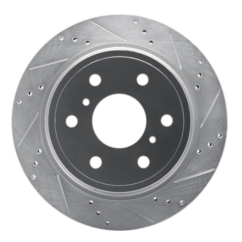 R1 Concepts Cadillac Escalade ESV Rear Right Drilled & Slotted Silver Brake Rotor (Part Number: RNC631-48053R)