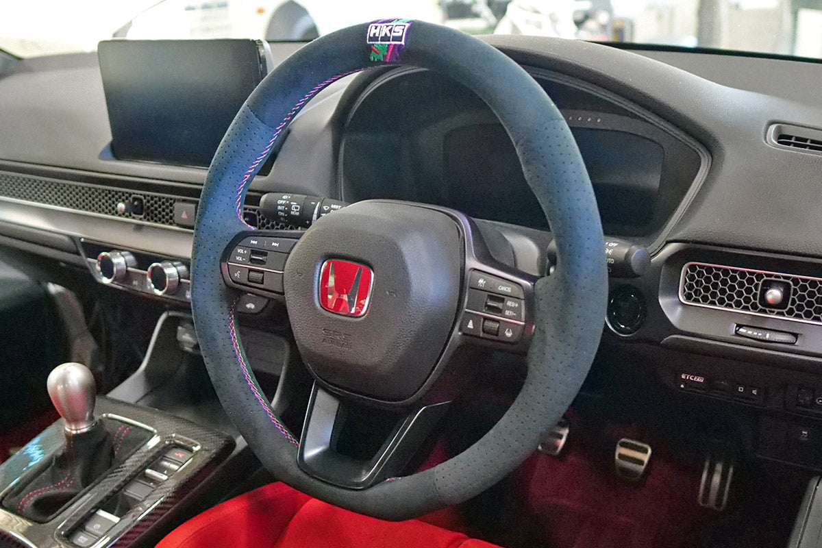 HKS FL5 Civic Type R UltraSuede D Shape 368mm Replacement Steering Wheel | 51999-AH002
