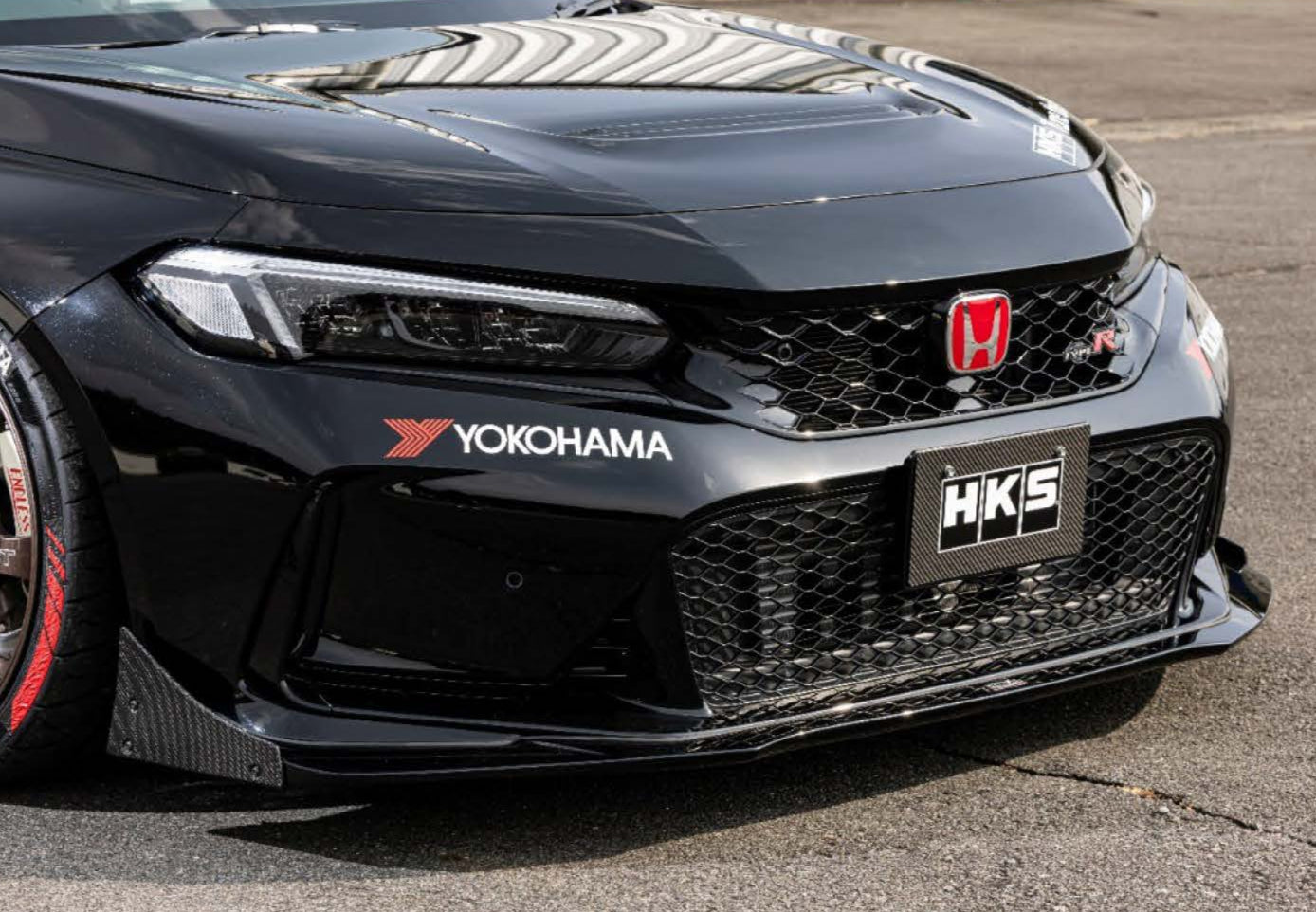 HKS FL5 Civic Type R Front Lip Spoiler w Carbon Fiber End Plates ...