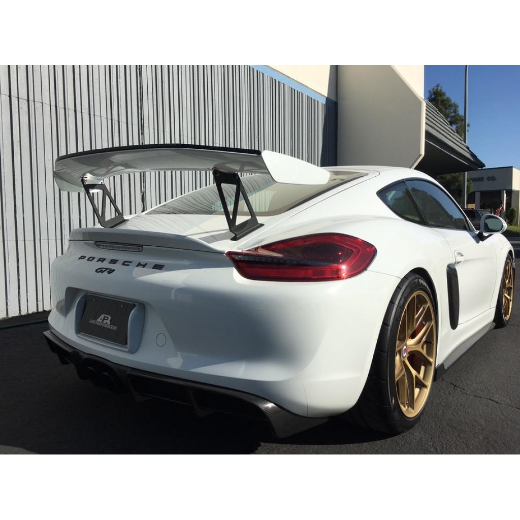 Cayman R Wing APR Peformance Porsche 981 Cayman GT4 Factory Wing Extension kit 2015 ...