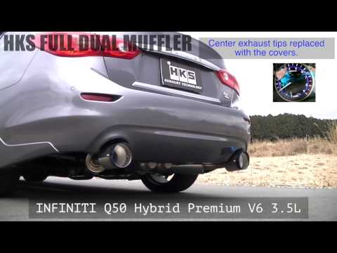 HKS 2014-2016 Infiniti Q50 Hybrid VQ37 Dual Hi-Power Titanium Tip Catback Exhaust