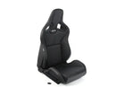 Asiento Recaro Sportster CS LH en cuero negro con. Logotipo de cuero negro/plata.