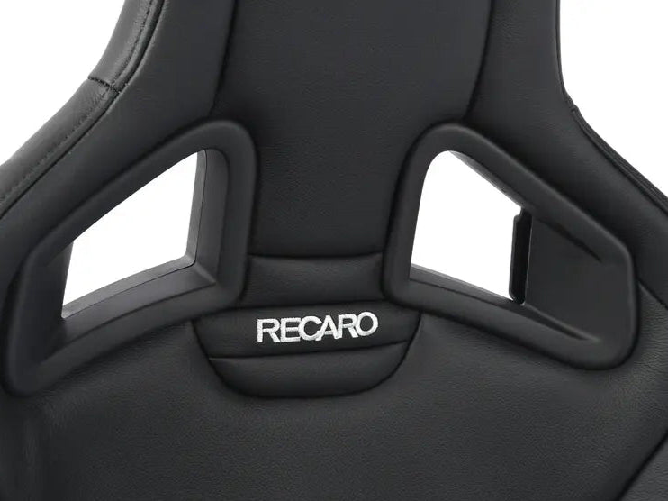 Asiento Recaro Sportster CS LH en cuero negro con. Logotipo de cuero negro/plata.