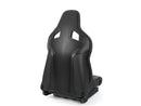 Asiento Recaro Sportster CS LH en cuero negro con. Logotipo de cuero negro/plata.