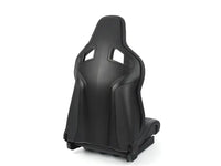 Asiento Recaro Sportster CS LH en cuero negro con. Logotipo de cuero negro/plata.