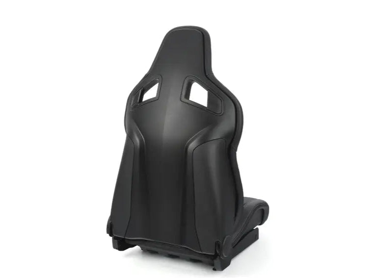 Asiento Recaro Sportster CS LH en cuero negro con. Logotipo de cuero negro/plata.