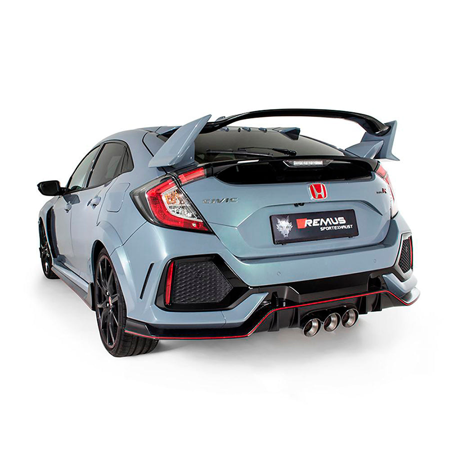 Escape Remus Civic Type R Turbo-Back 70SGR con puntas cromadas de corte recto en ángulo de 102 mm