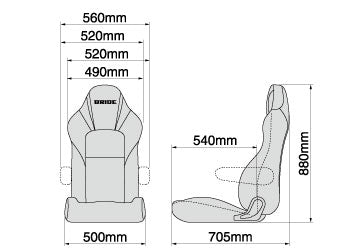 Bride Streams Cruz Reclinable Seat in Black Synthetic Leather