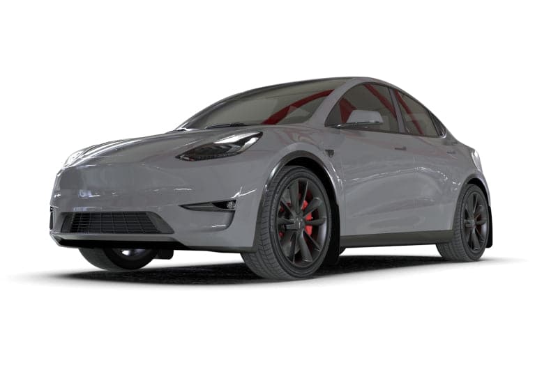 Rally Armor 20-23 Tesla Model Y Black Mud Flap - Metallic Black Logo