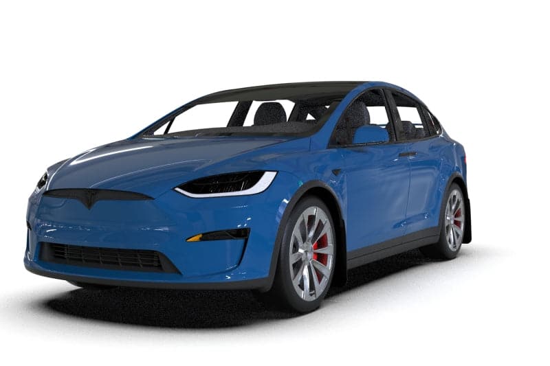 Rally Armor 2022+ Tesla Model X Black UR Mud Flap w/ Dark Grey Logo (MF102-UR-BLK/DGRY)