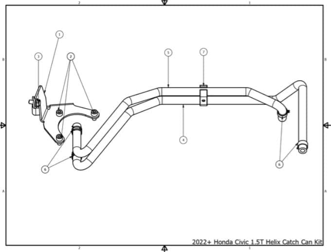 PRL Motorsports Helix Air Oil Separator Installation Kit for 2022+ Honda Civic 1.5T